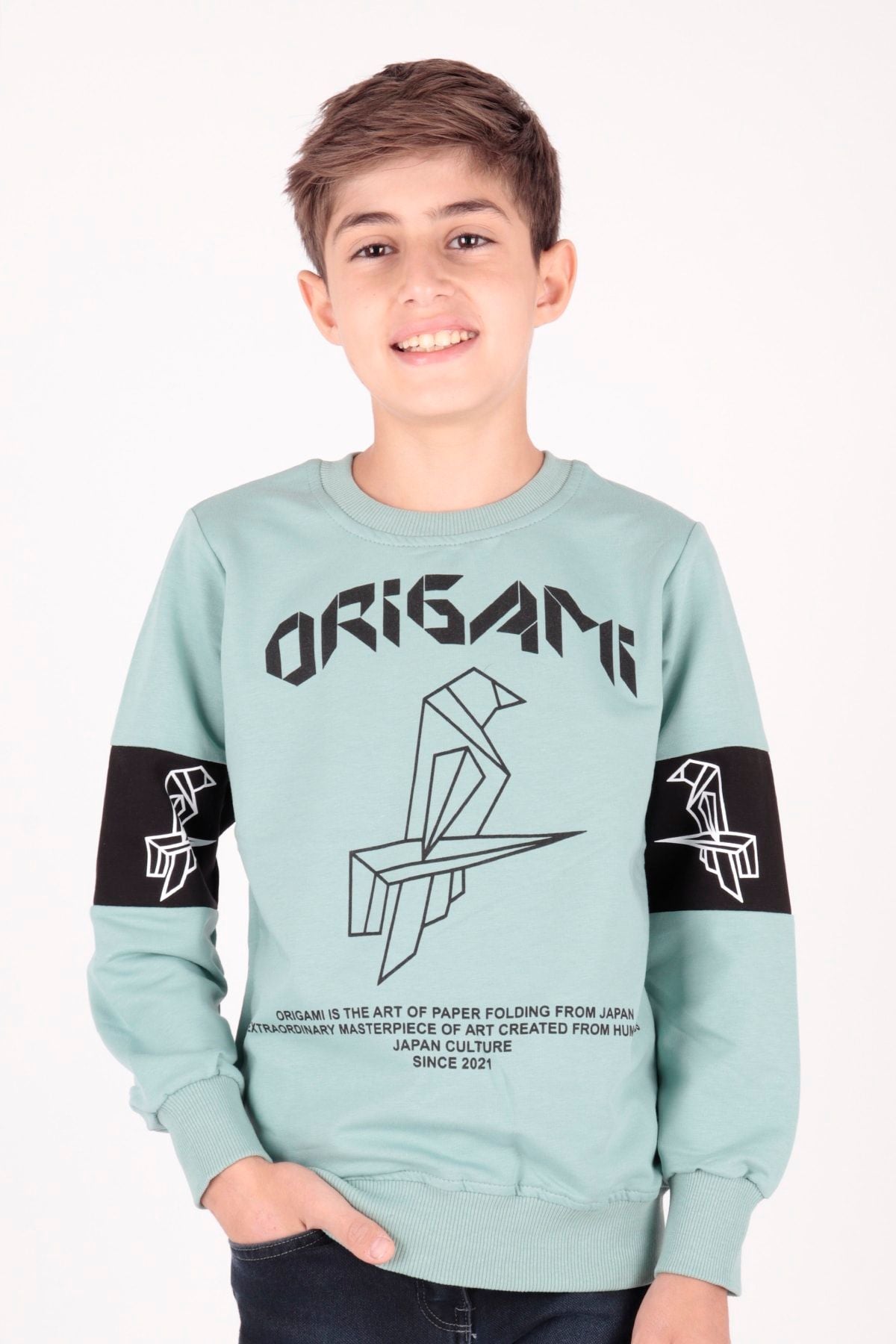 AHENK KİDS AK15160 ORIGAMI PRINTED MEN'S SWEAT