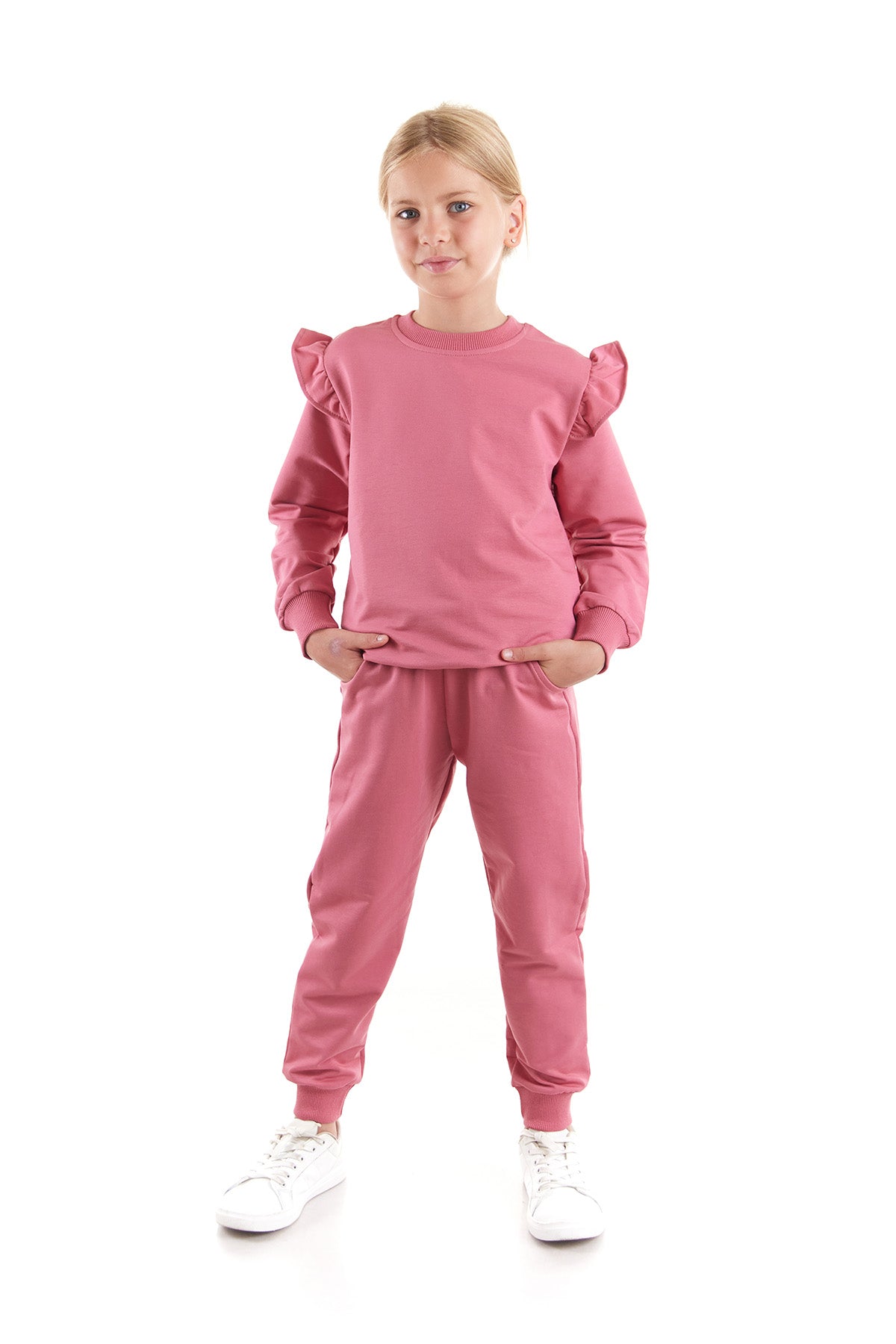 Girl's Ruffle Detailed Trend Tracksuit Set Ak2515