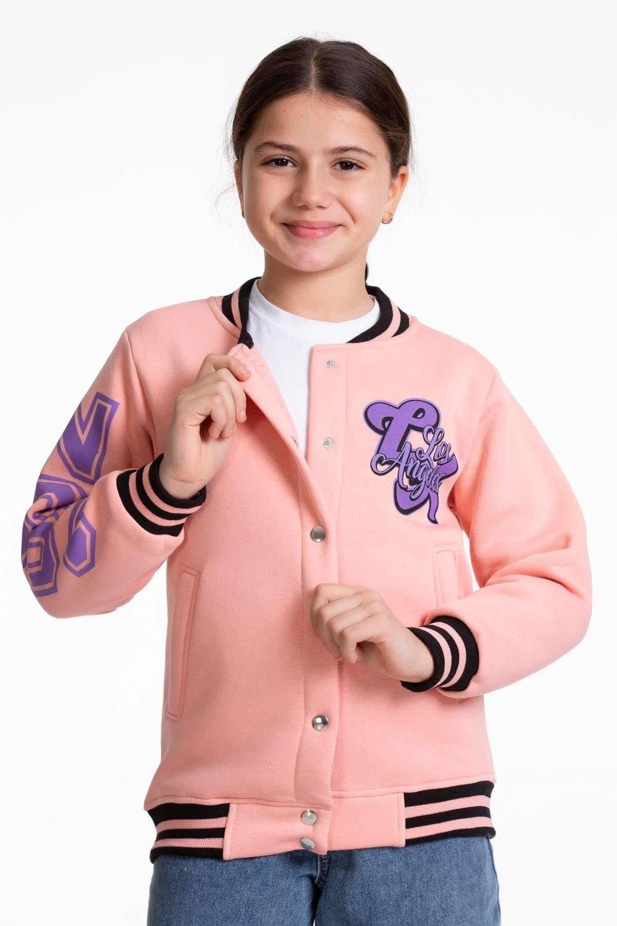 Girl's College California Printed Bomber Jacket AK2511337