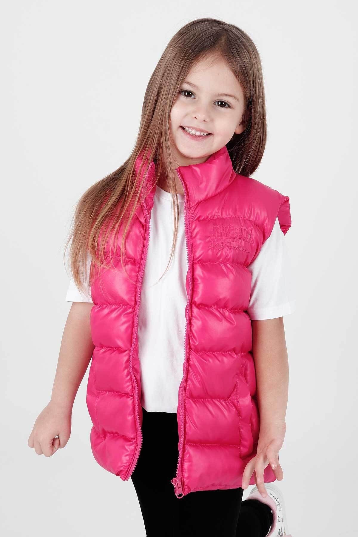 Girl's Embroidered Trendy Patterned Inflatable Vest without Hood Ak216869