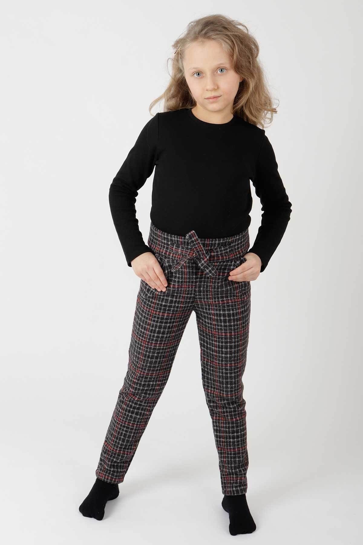 AHENK KİDS GIRLS' BELTED PANTS AK2201