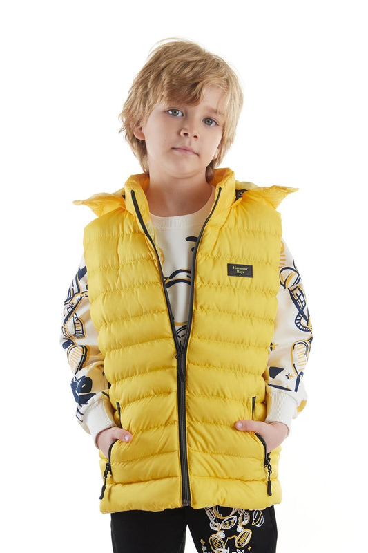 Boy's Fashion Trend Hooded Inflatable Vest Ak215051