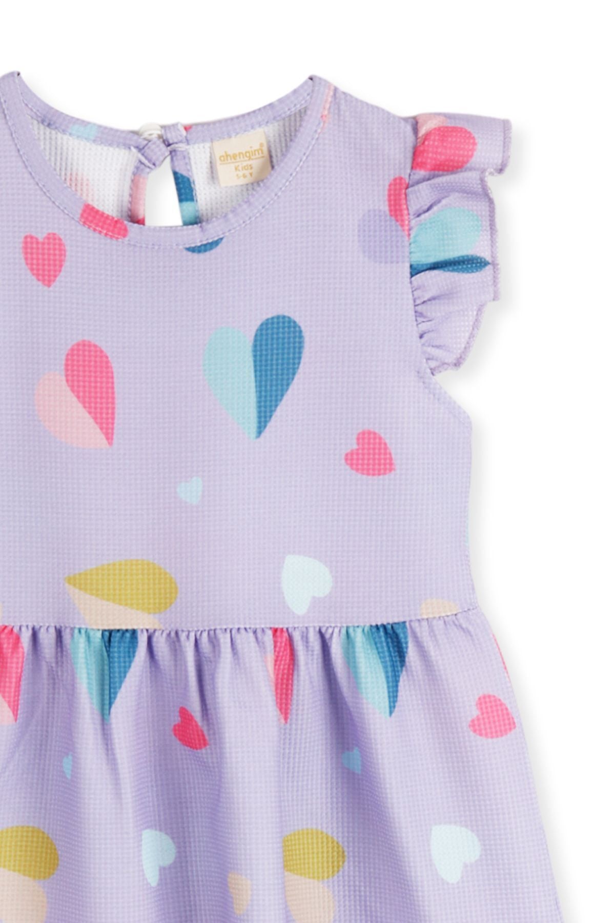 Girl's Heart Patterned Dress Ak2406