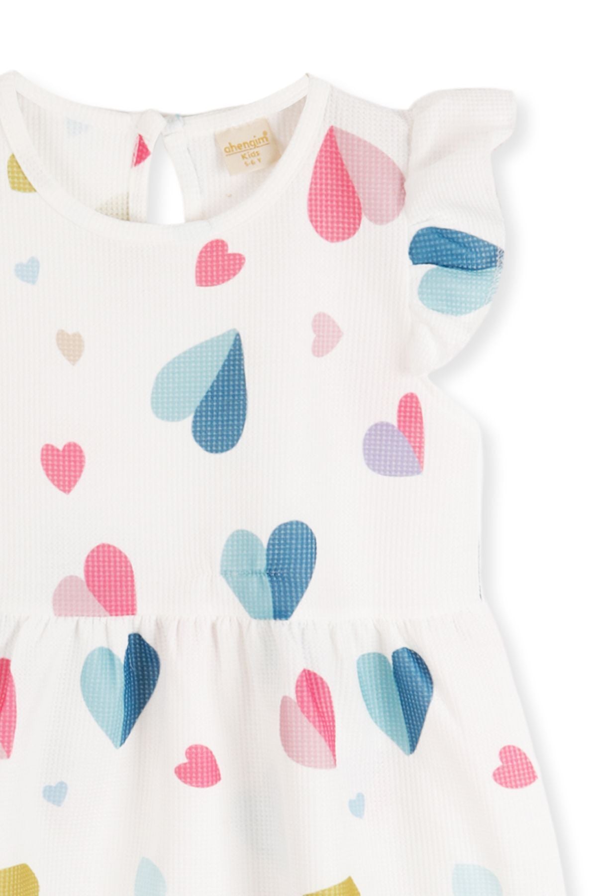 Girl's Heart Patterned Dress Ak2406