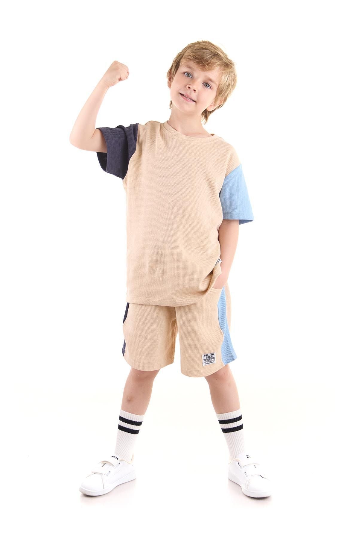 Boy's Suit Sleeve Wuffle Capri Bottom Top Set Cotton Ak2526