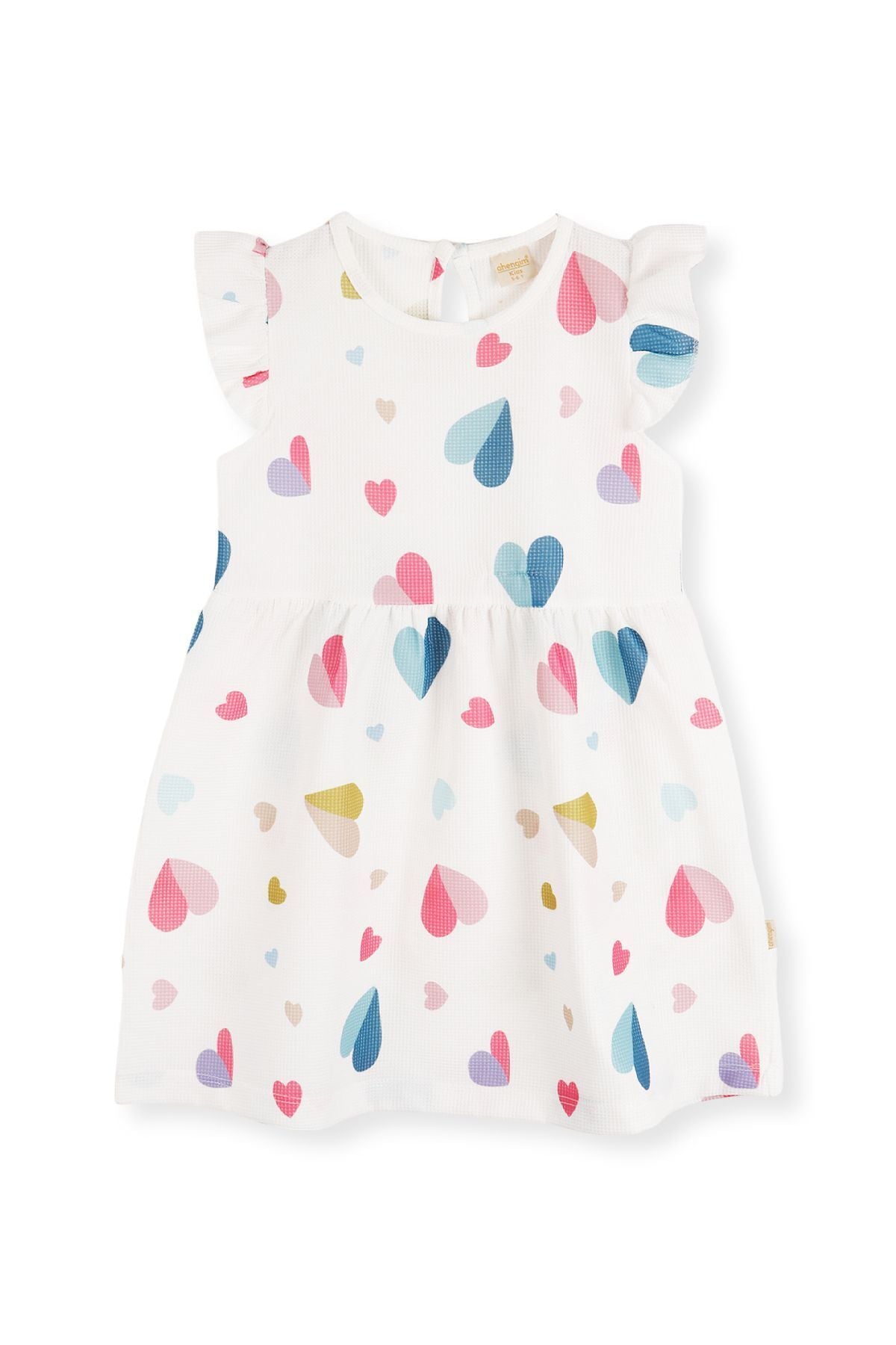 Girl's Heart Patterned Dress Ak2406