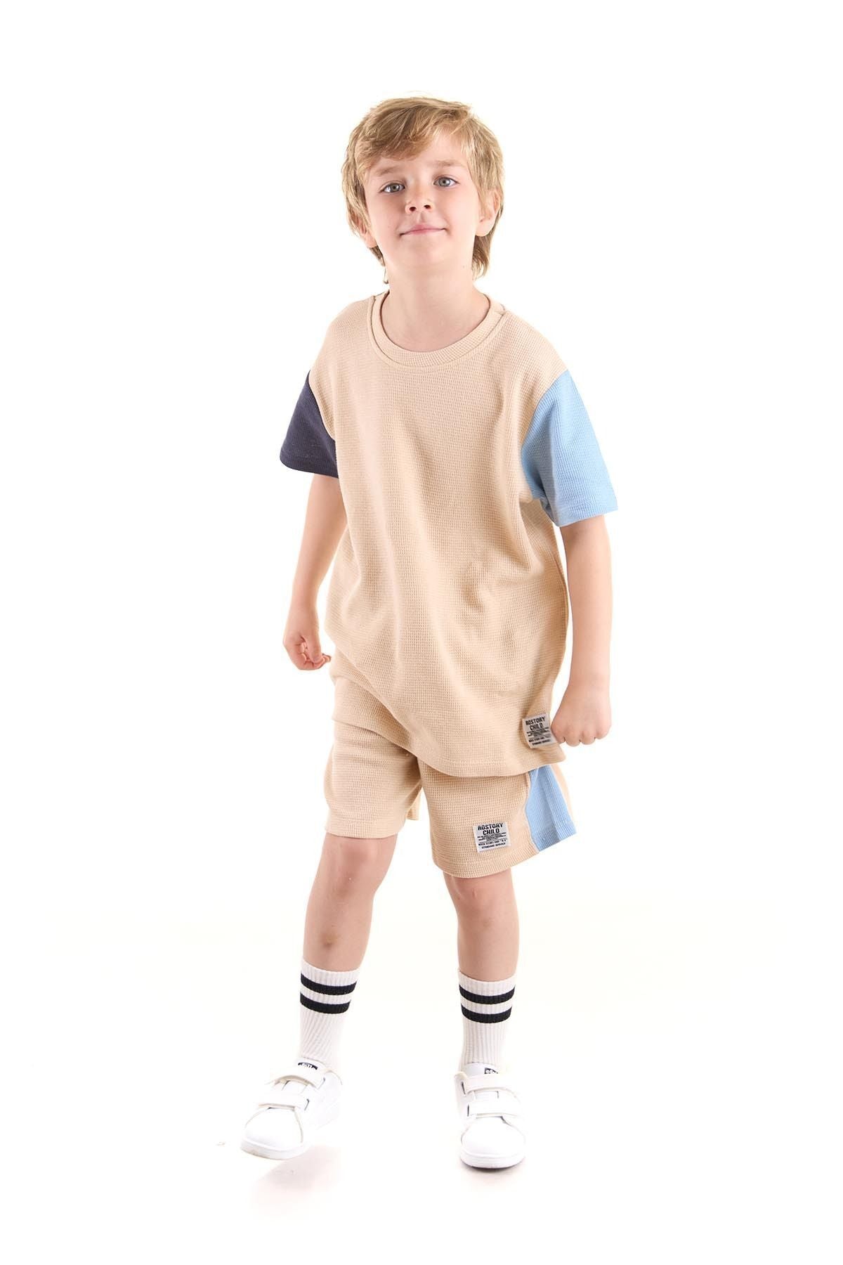 Boy's Suit Sleeve Wuffle Capri Bottom Top Set Cotton Ak2526