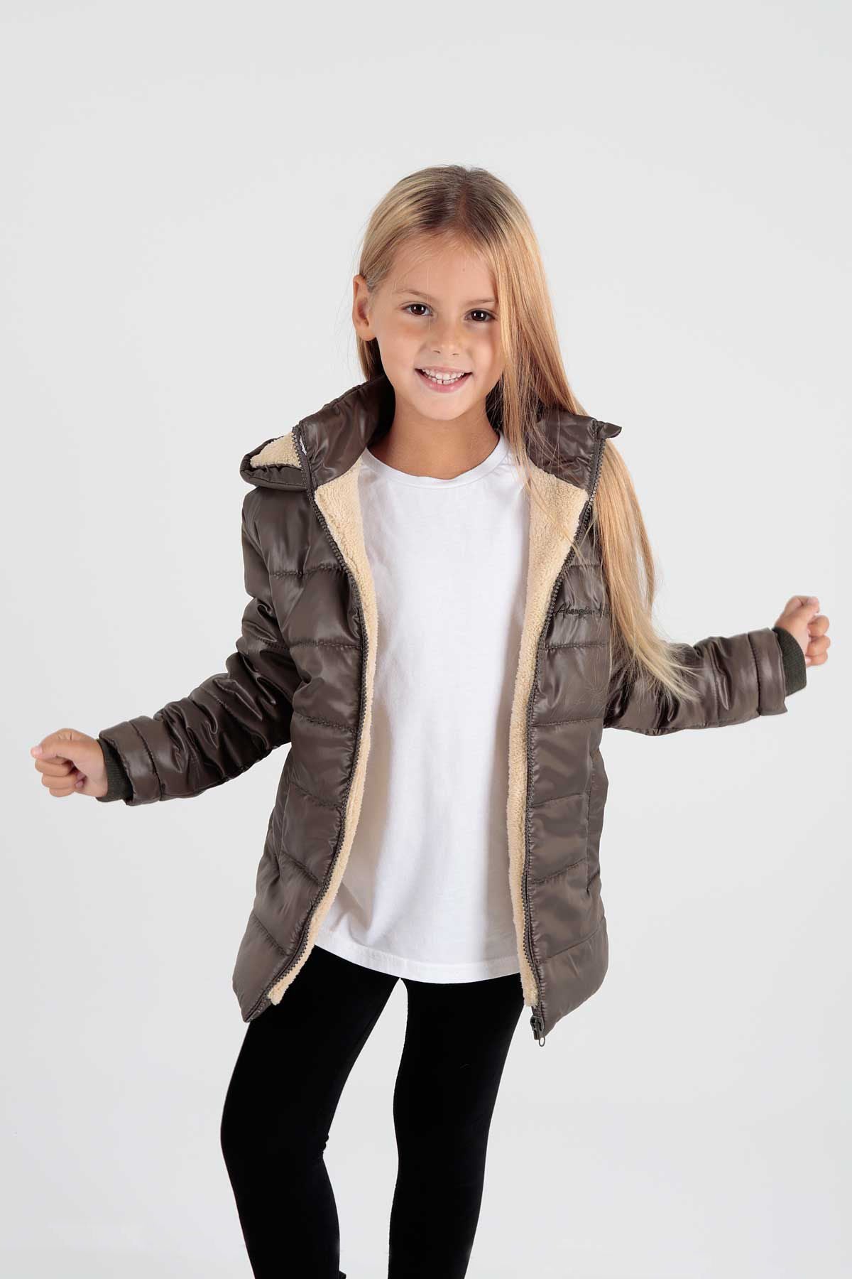 Girl's Coat with Welsoft Inside Girl's Coat Ak2236