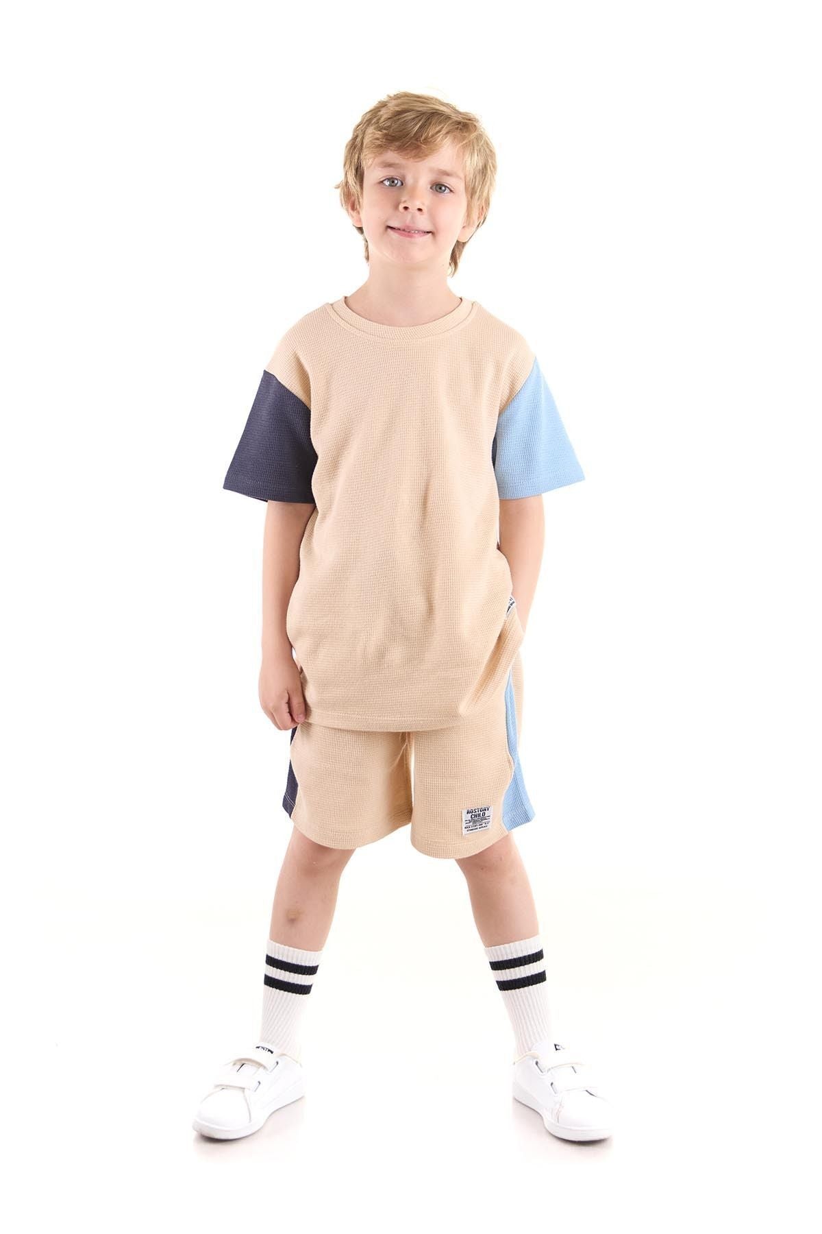 Boy's Suit Sleeve Wuffle Capri Bottom Top Set Cotton Ak2526