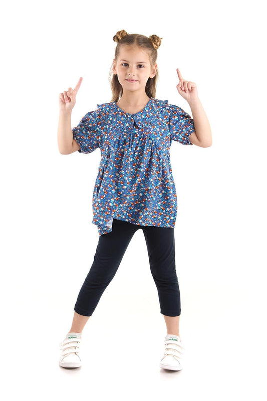 Girl's Suit Vizkon Blouse Leggings Top and Bottom Set Cotton Ak2521