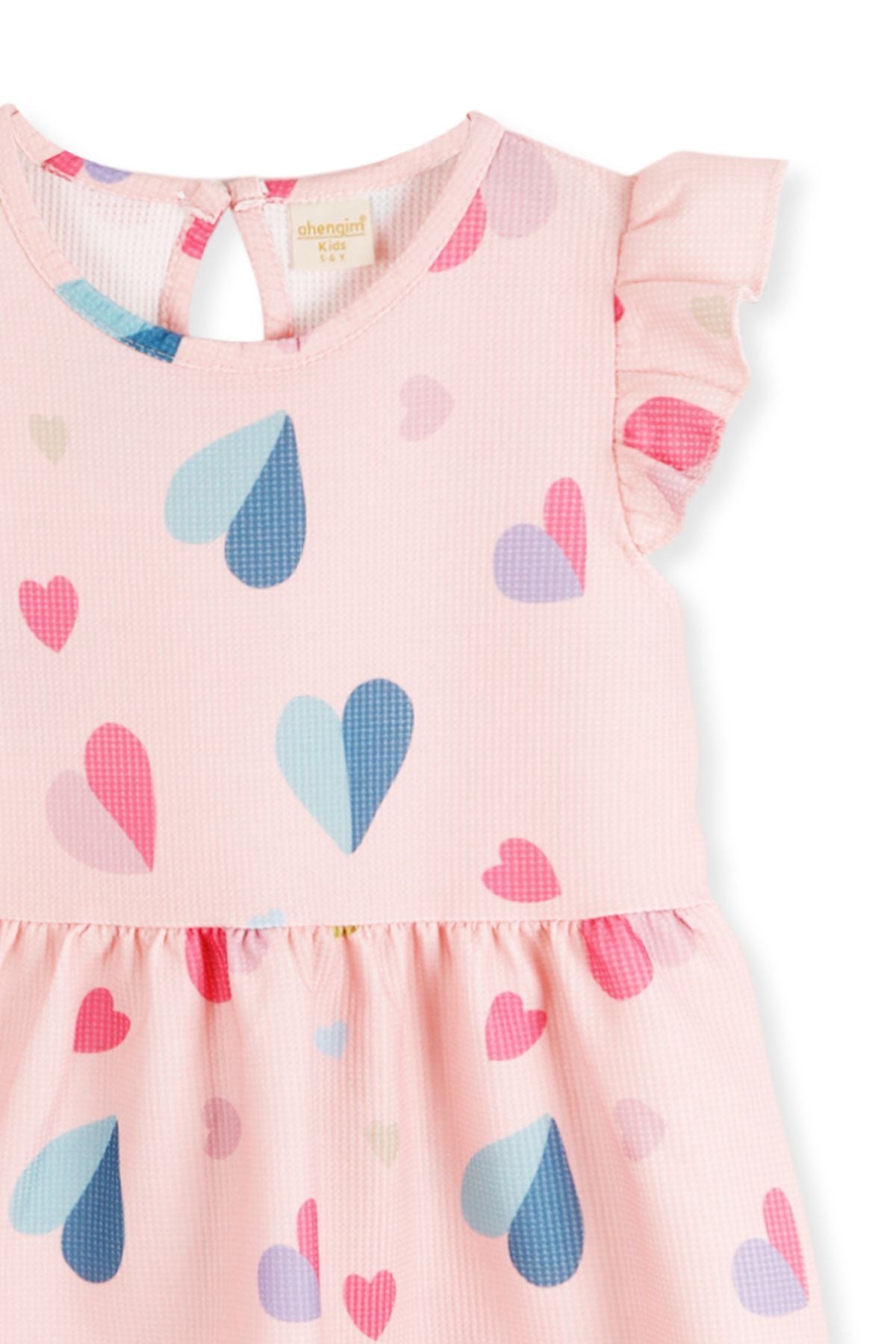 Girl's Heart Patterned Dress Ak2406