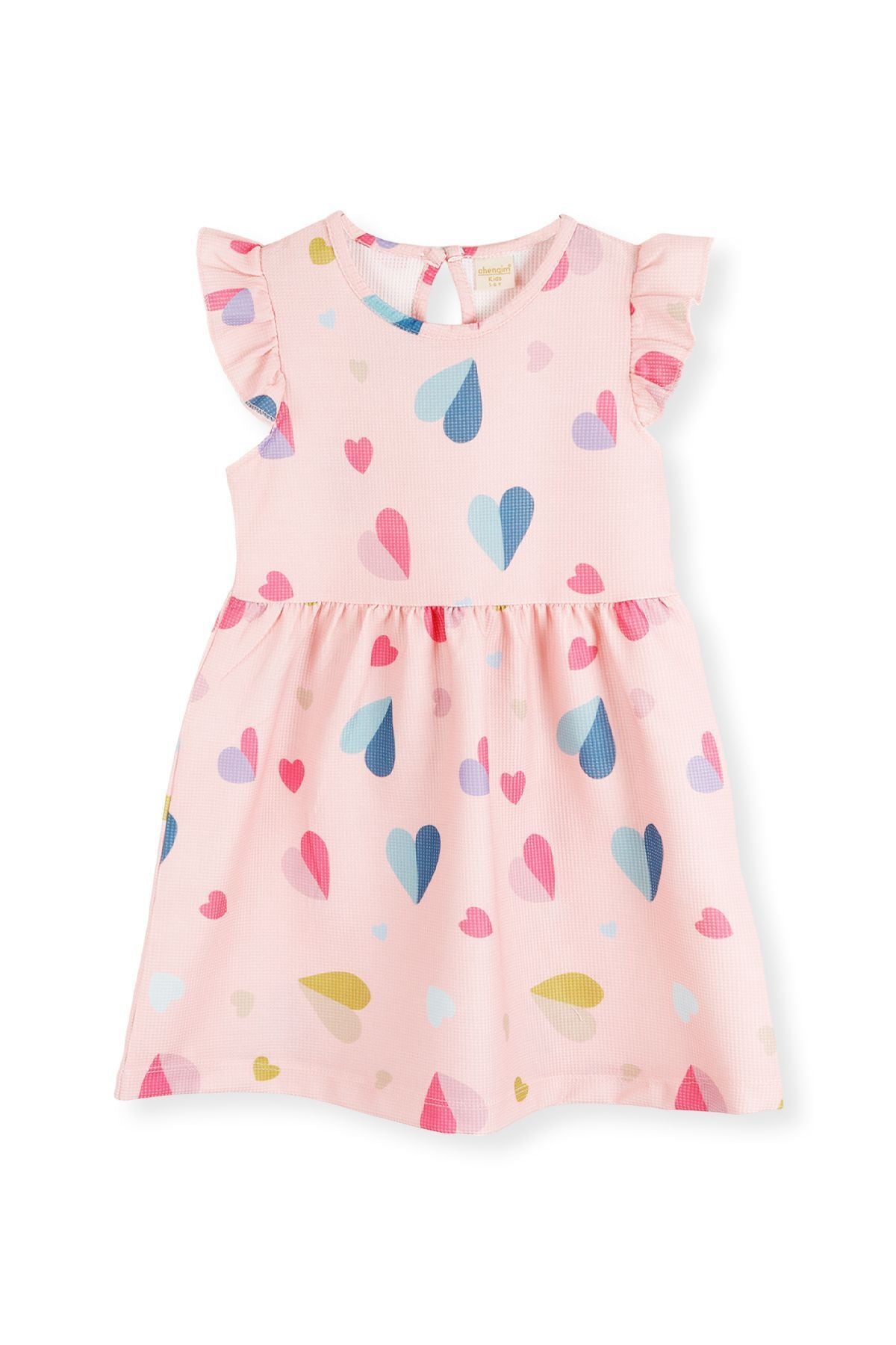 Girl's Heart Patterned Dress Ak2406