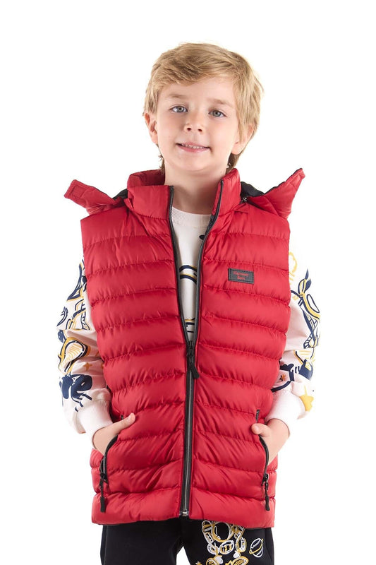 Boy's Fashion Trend Hooded Inflatable Vest Ak215051