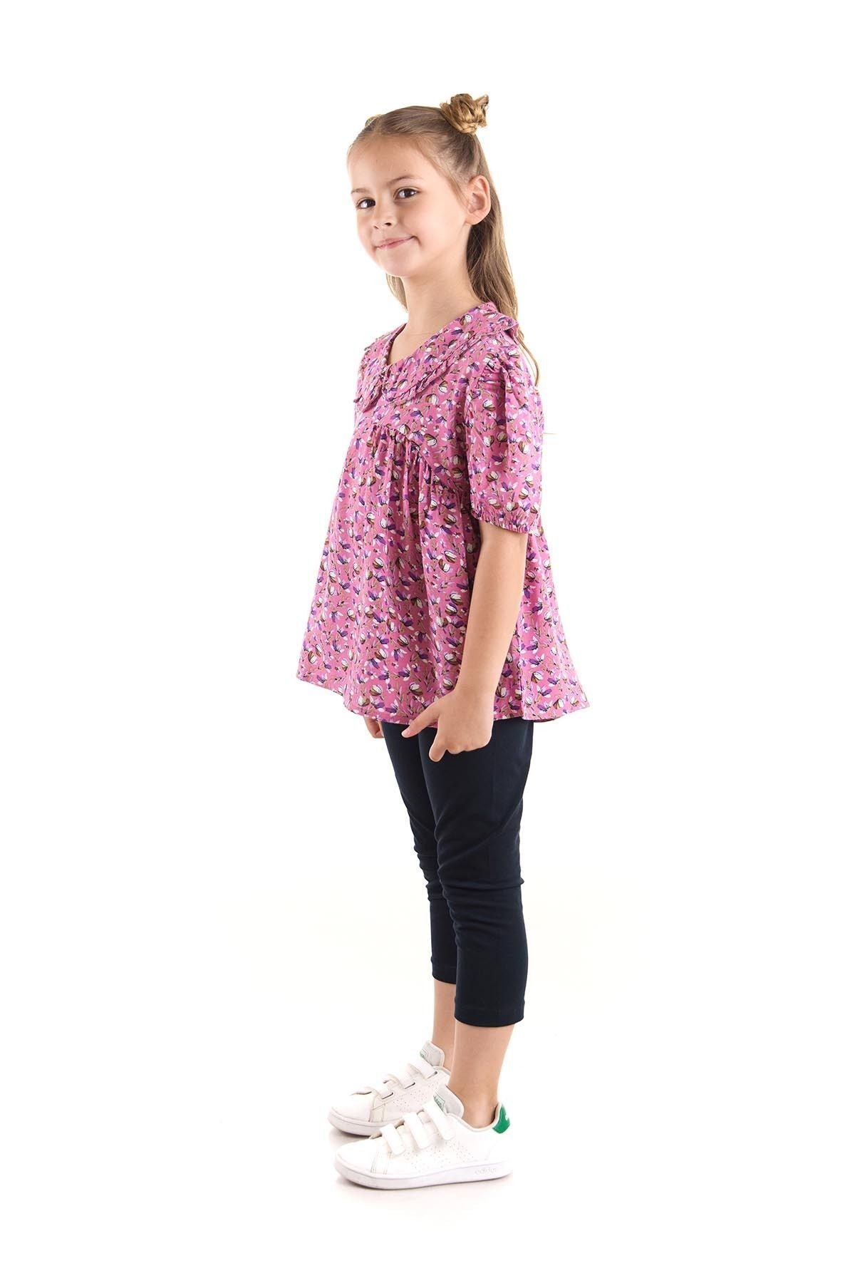 Girl's Suit Vizkon Blouse Leggings Top and Bottom Set Cotton Ak2521