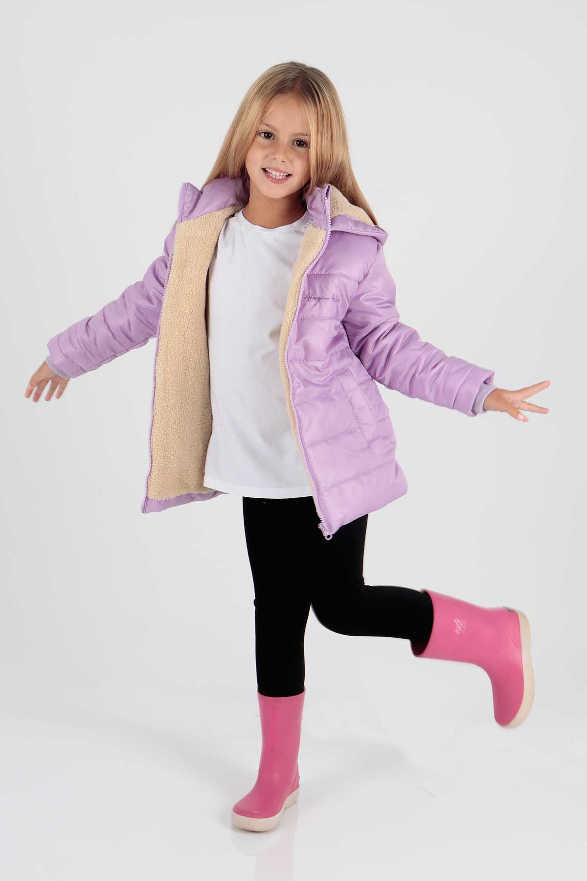 Girl's Coat with Welsoft Inside Girl's Coat Ak2236