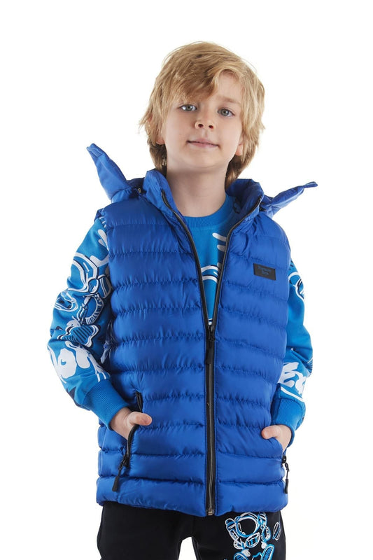 Boy's Fashion Trend Hooded Inflatable Vest Ak215051