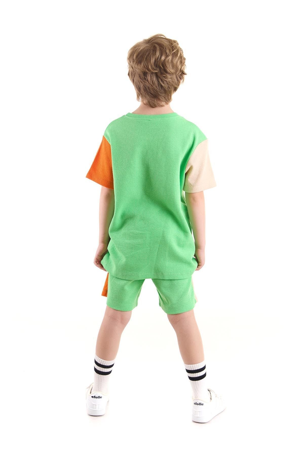 Boy's Suit Sleeve Wuffle Capri Bottom Top Set Cotton Ak2526