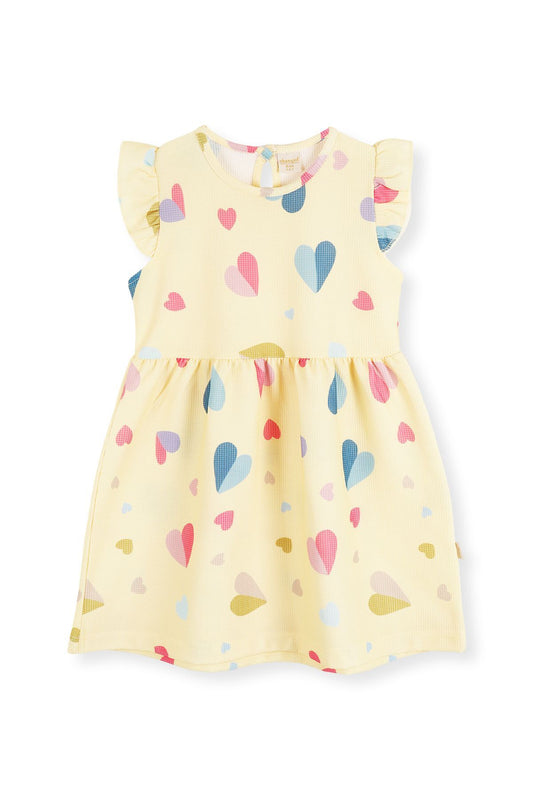 Girl's Heart Patterned Dress Ak2406