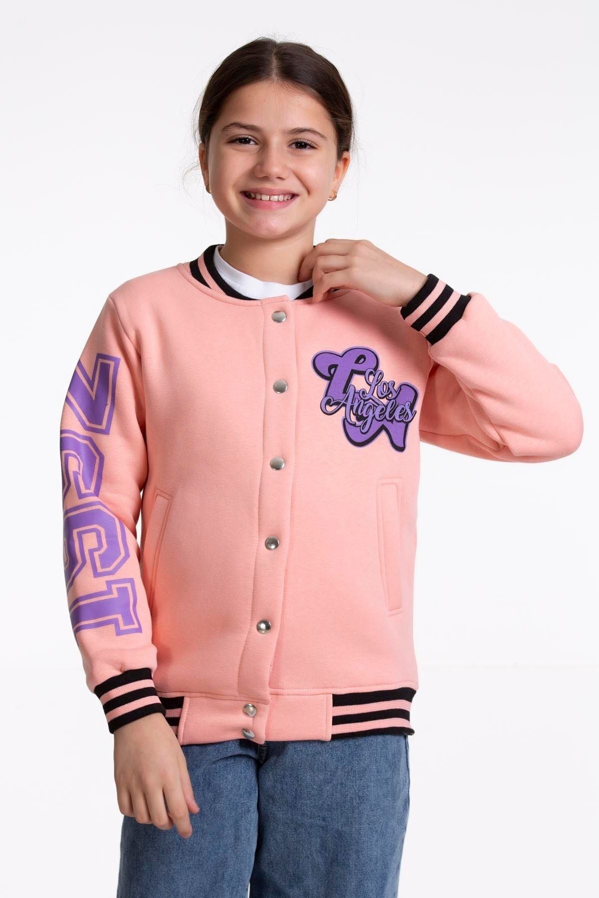 Girl's College California Printed Bomber Jacket AK2511337