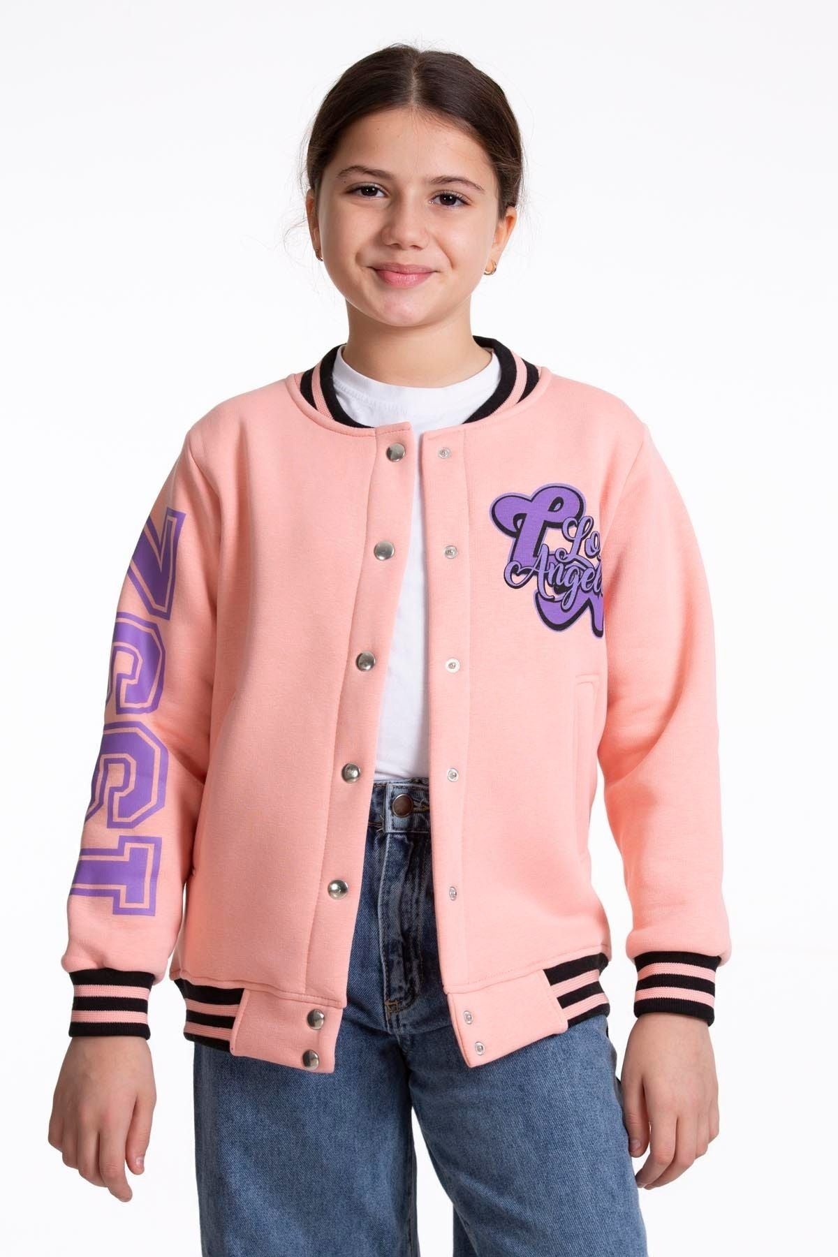 Girl's College California Printed Bomber Jacket AK2511337