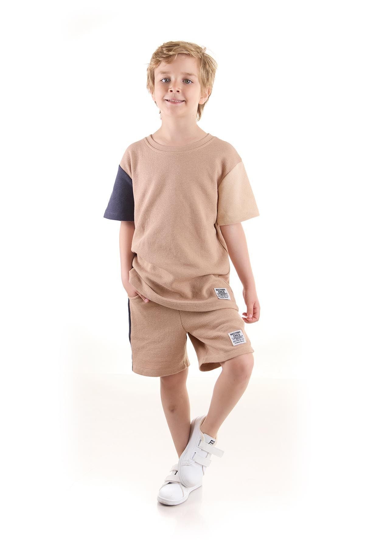 Boy's Suit Sleeve Wuffle Capri Bottom Top Set Cotton Ak2526