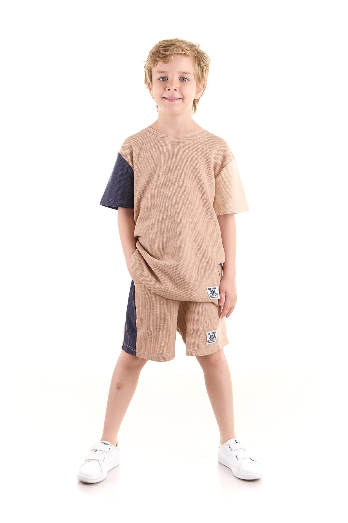 Boy's Suit Sleeve Wuffle Capri Bottom Top Set Cotton Ak2526