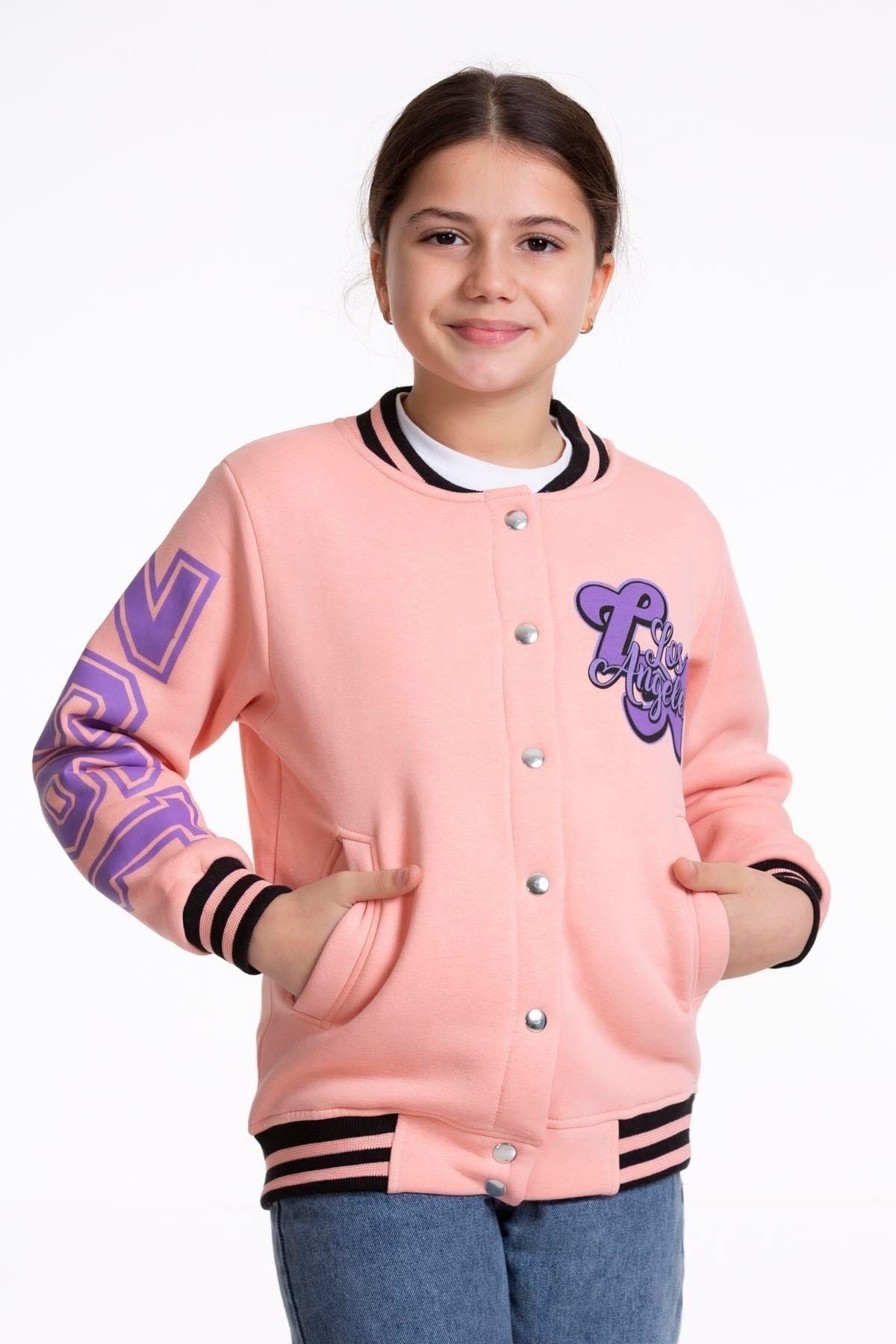 Girl's College California Printed Bomber Jacket AK2511337