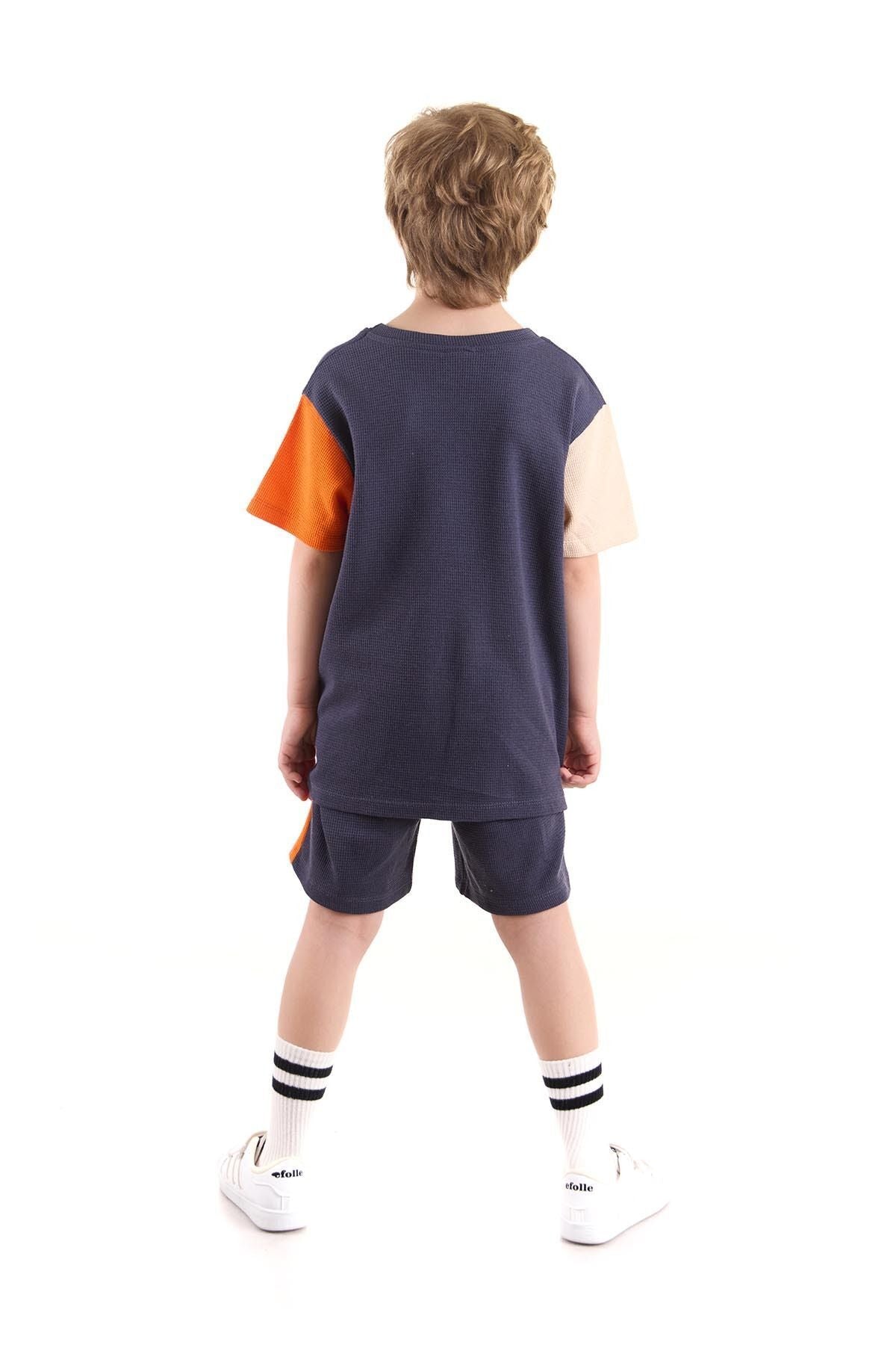 Boy's Suit Sleeve Wuffle Capri Bottom Top Set Cotton Ak2526