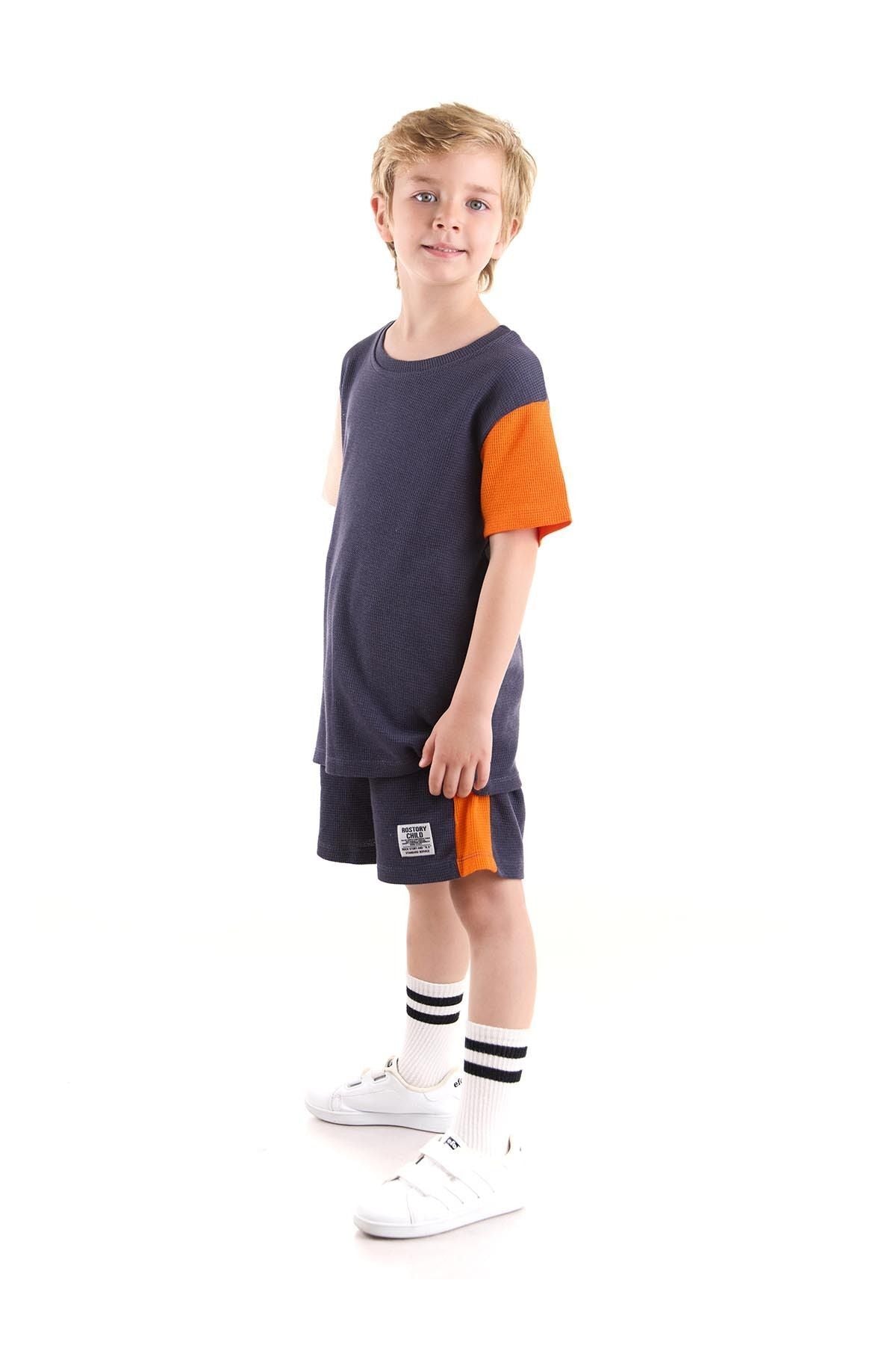 Boy's Suit Sleeve Wuffle Capri Bottom Top Set Cotton Ak2526