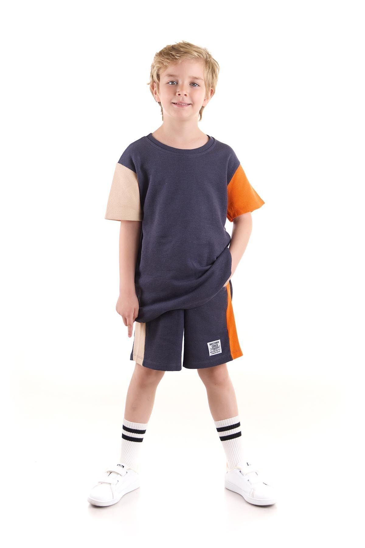 Boy's Suit Sleeve Wuffle Capri Bottom Top Set Cotton Ak2526