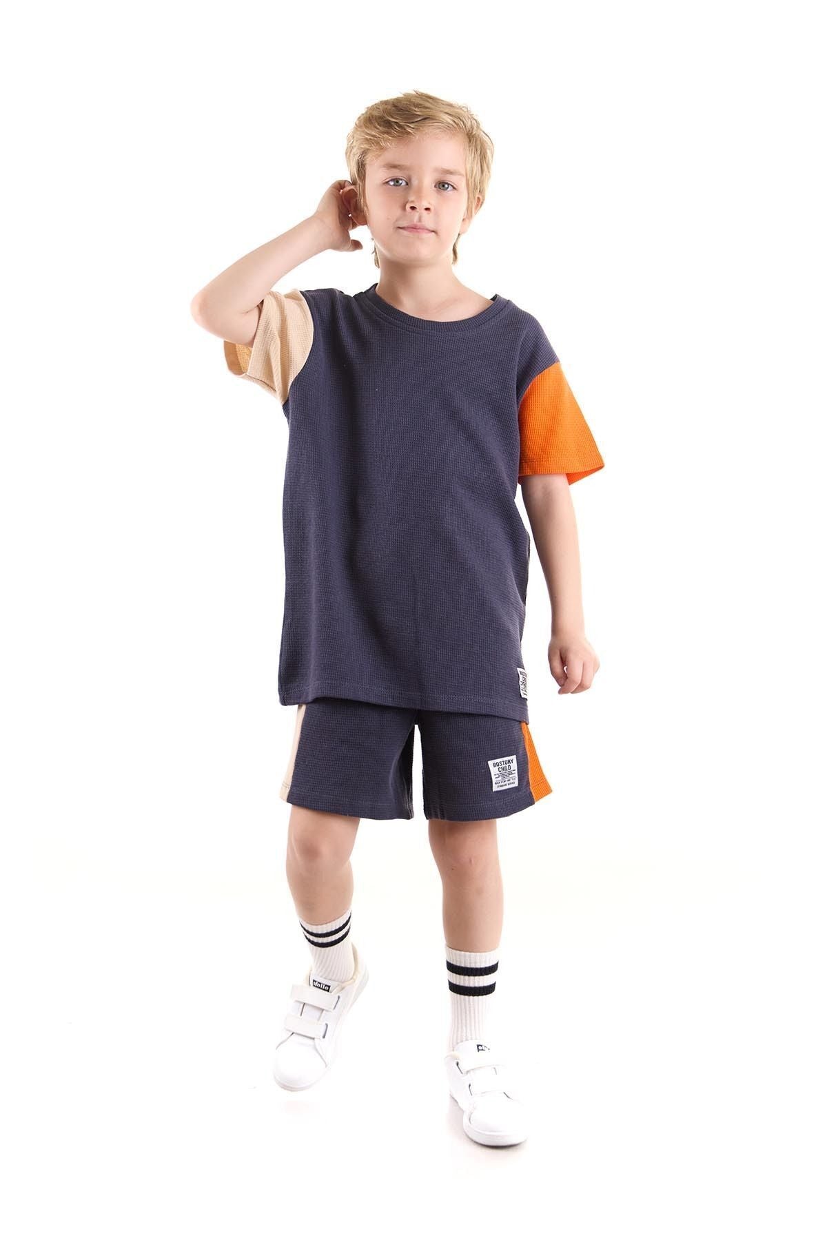 Boy's Suit Sleeve Wuffle Capri Bottom Top Set Cotton Ak2526