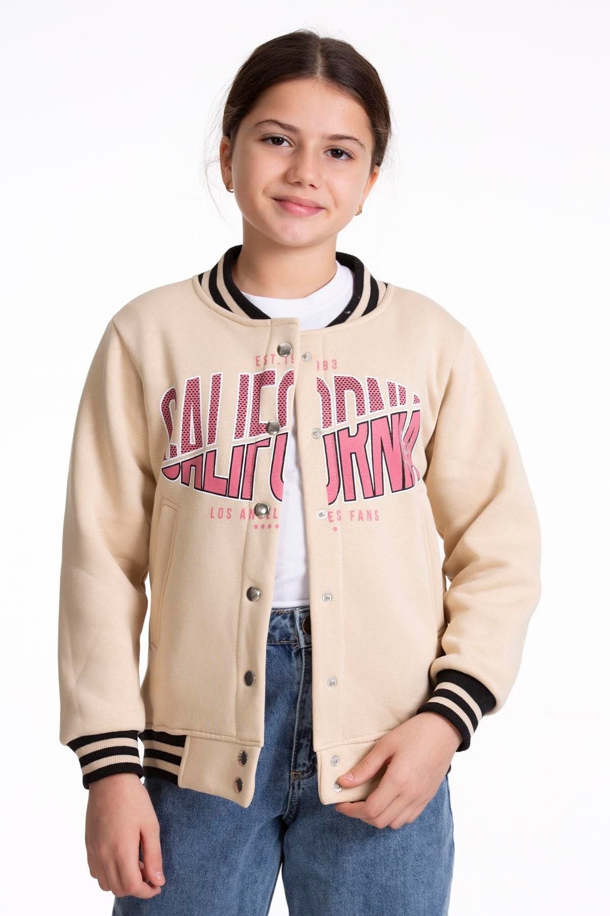 Girl's College California Printed Bomber Jacket AK2511337