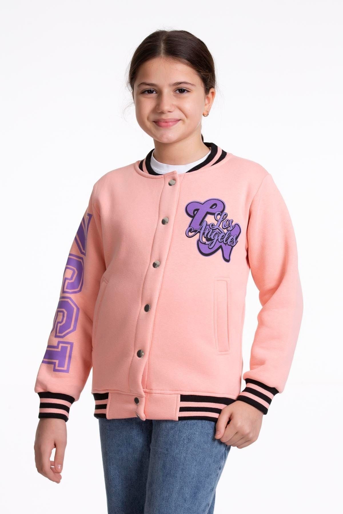 Girl's College California Printed Bomber Jacket AK2511337