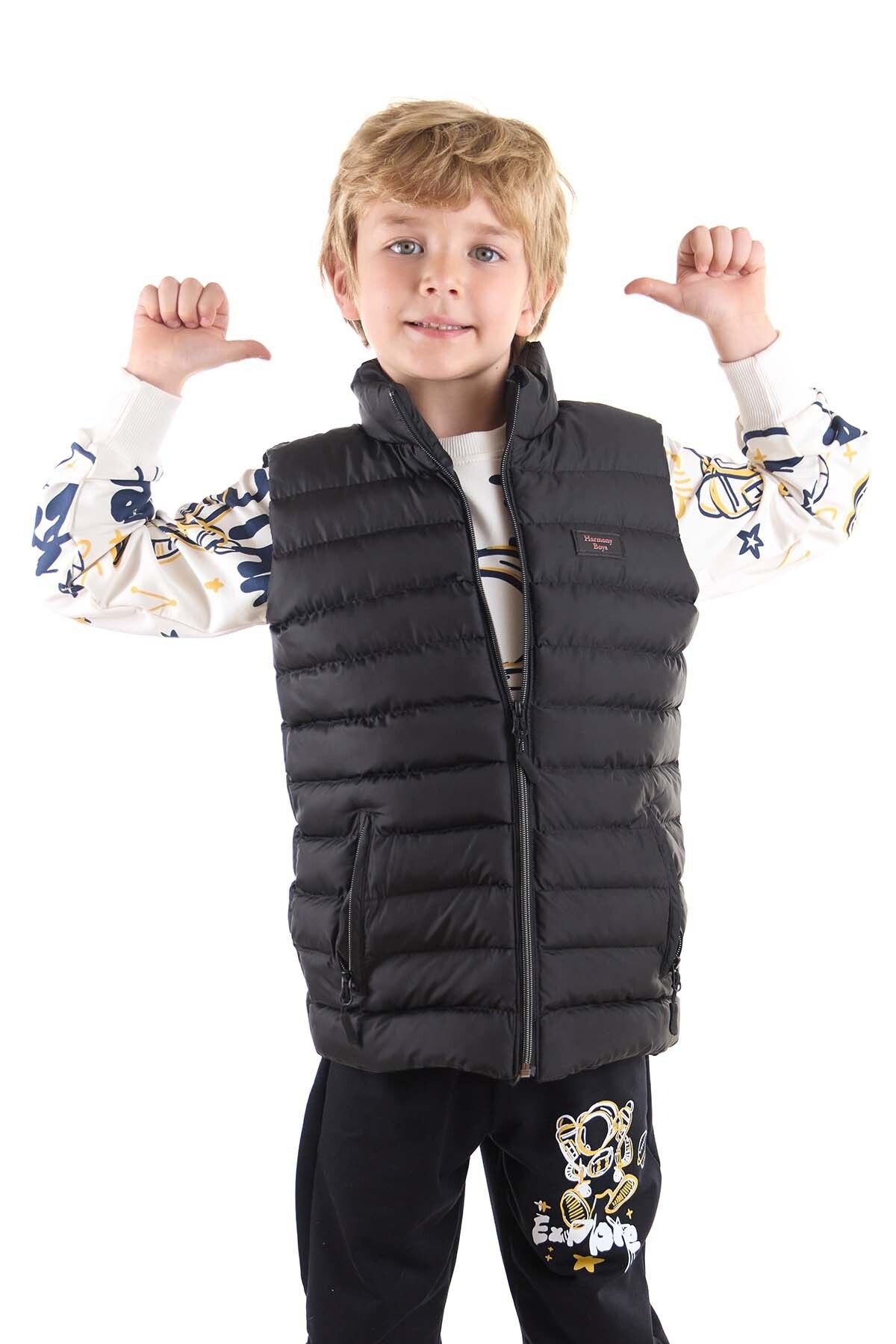 Boys Fashion Trend Inflatable Vest Without Hood Ak215354