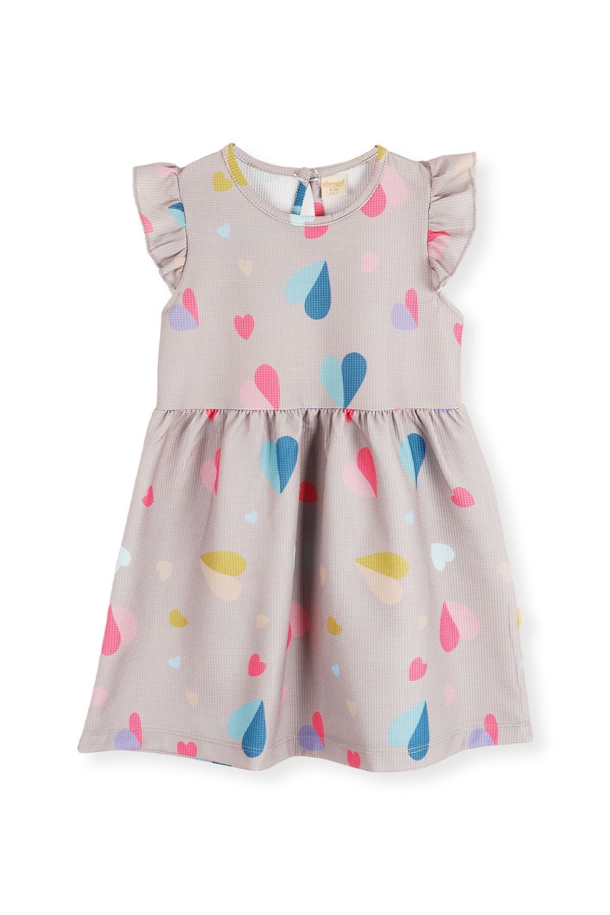 Girl's Heart Patterned Dress Ak2406