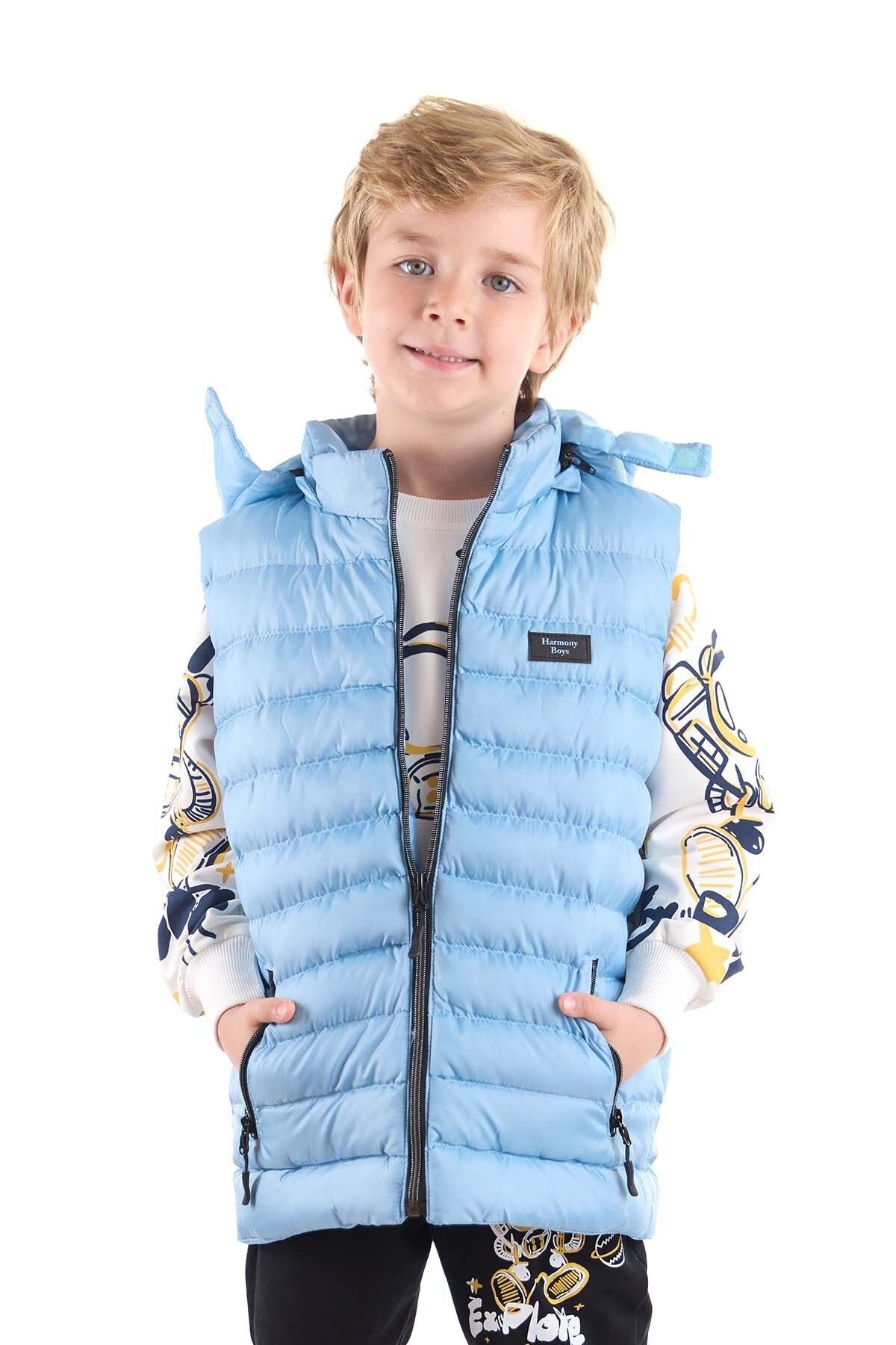 Boy's Fashion Trend Hooded Inflatable Vest Ak215051