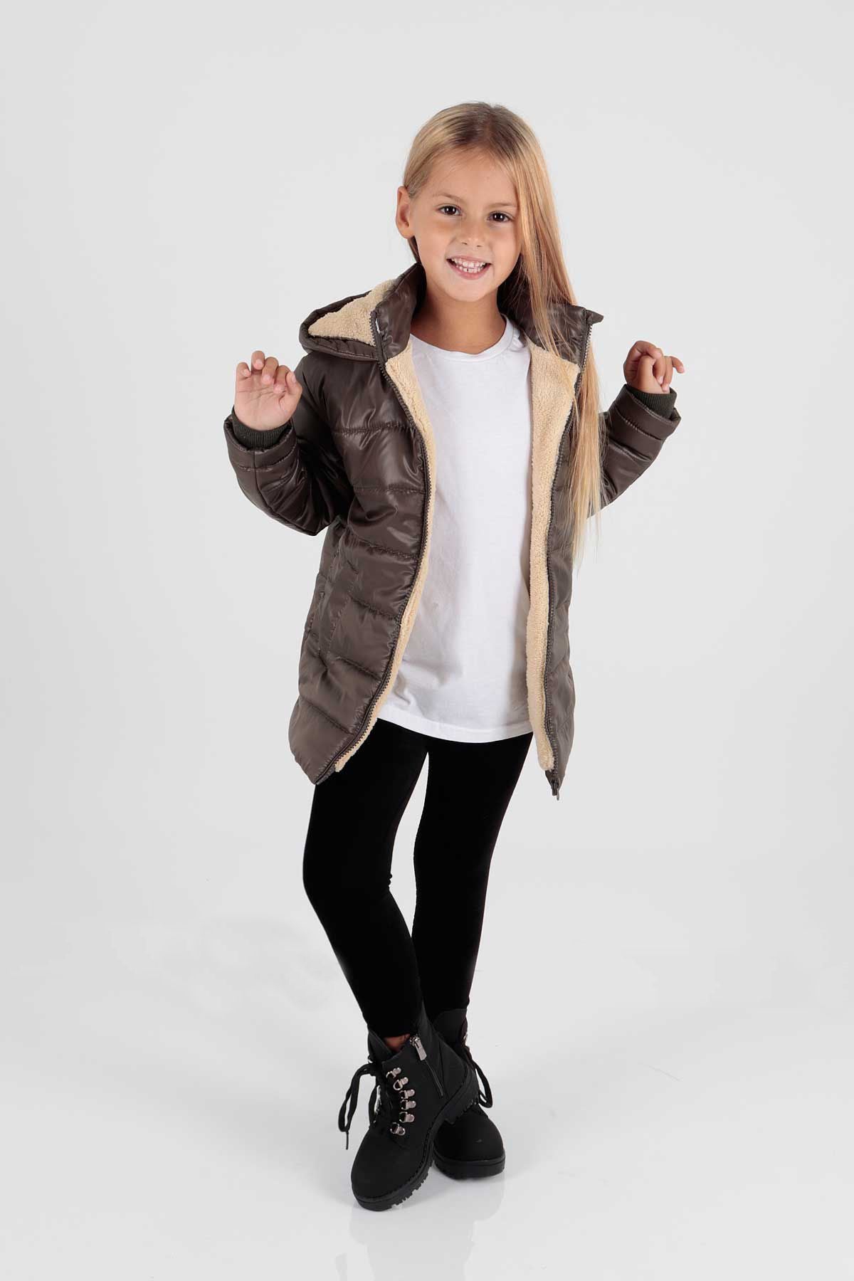 Girl's Coat with Welsoft Inside Girl's Coat Ak2236