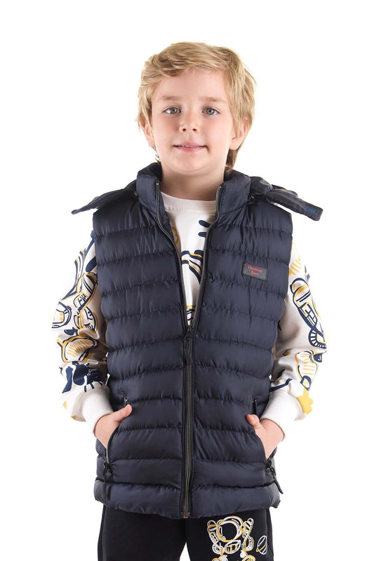 Boy's Fashion Trend Hooded Inflatable Vest Ak215051