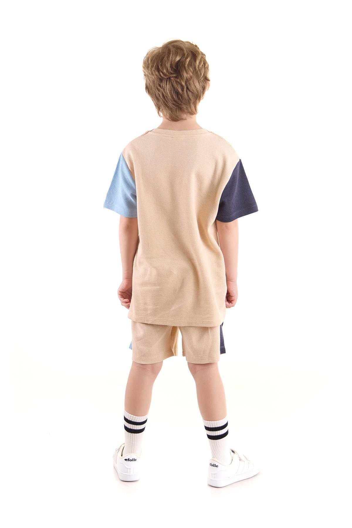 Boy's Suit Sleeve Wuffle Capri Bottom Top Set Cotton Ak2526