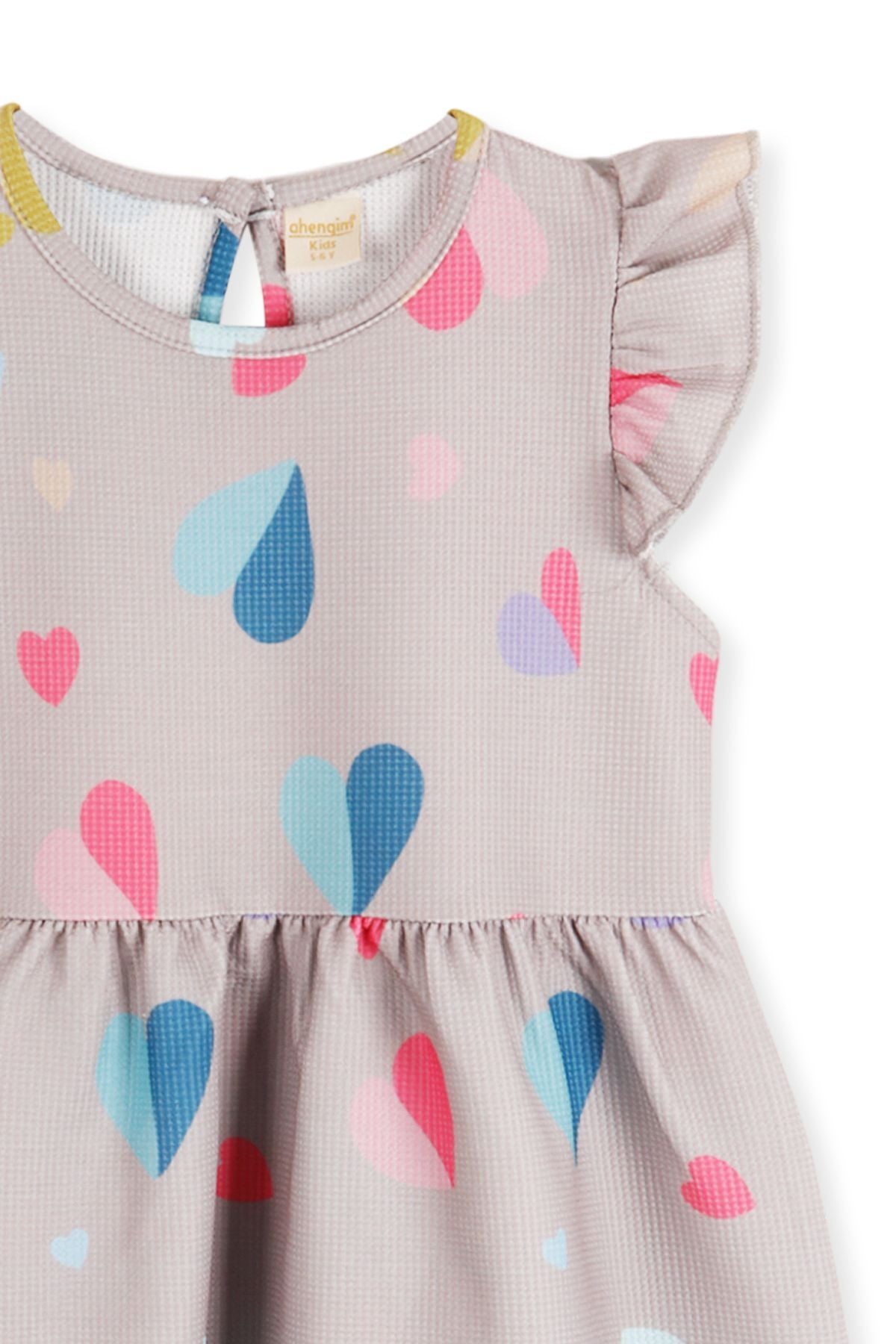 Girl's Heart Patterned Dress Ak2406