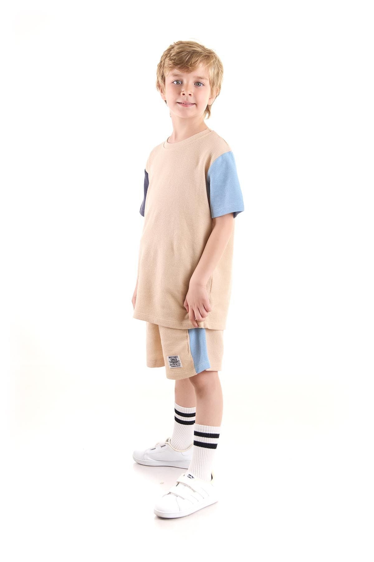 Boy's Suit Sleeve Wuffle Capri Bottom Top Set Cotton Ak2526