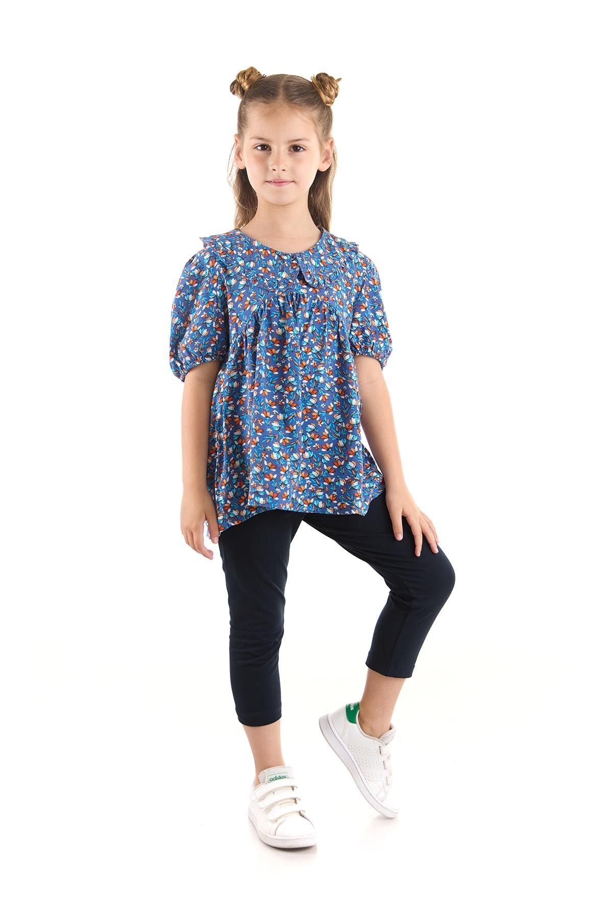 Girl's Suit Vizkon Blouse Leggings Top and Bottom Set Cotton Ak2521