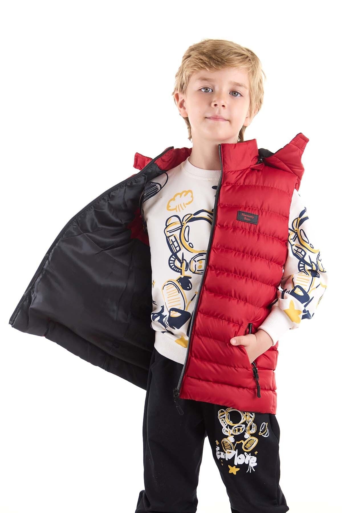 Boy's Fashion Trend Hooded Inflatable Vest Ak215051