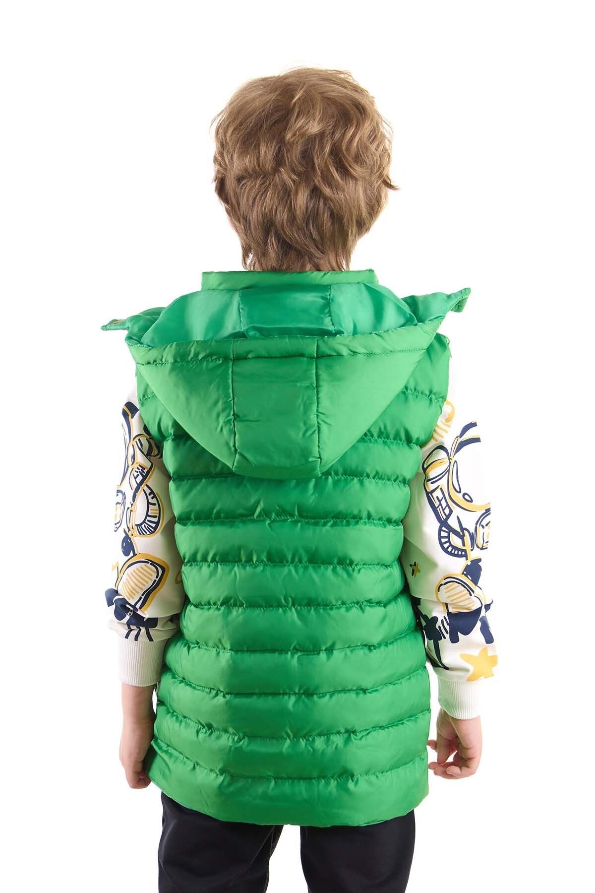 Boy's Fashion Trend Hooded Inflatable Vest Ak215051