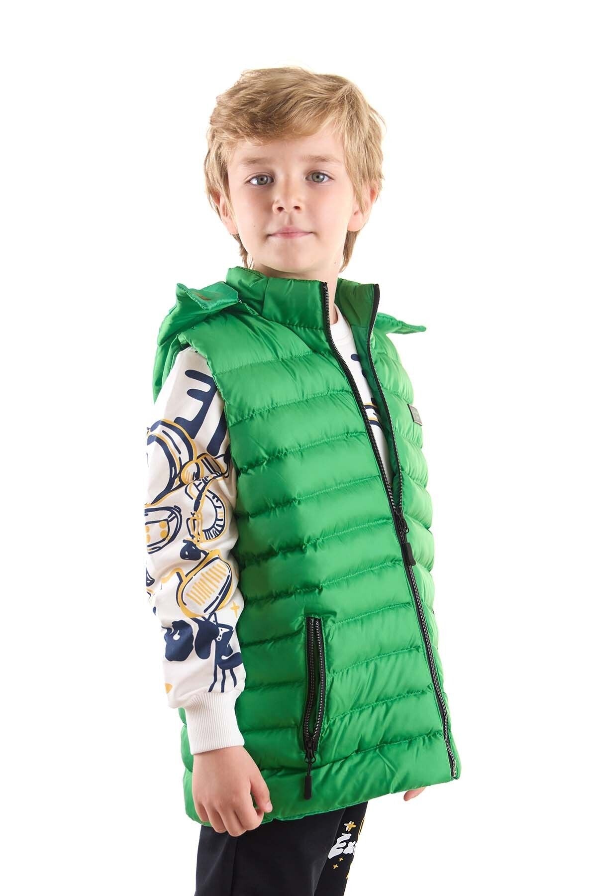 Boy's Fashion Trend Hooded Inflatable Vest Ak215051