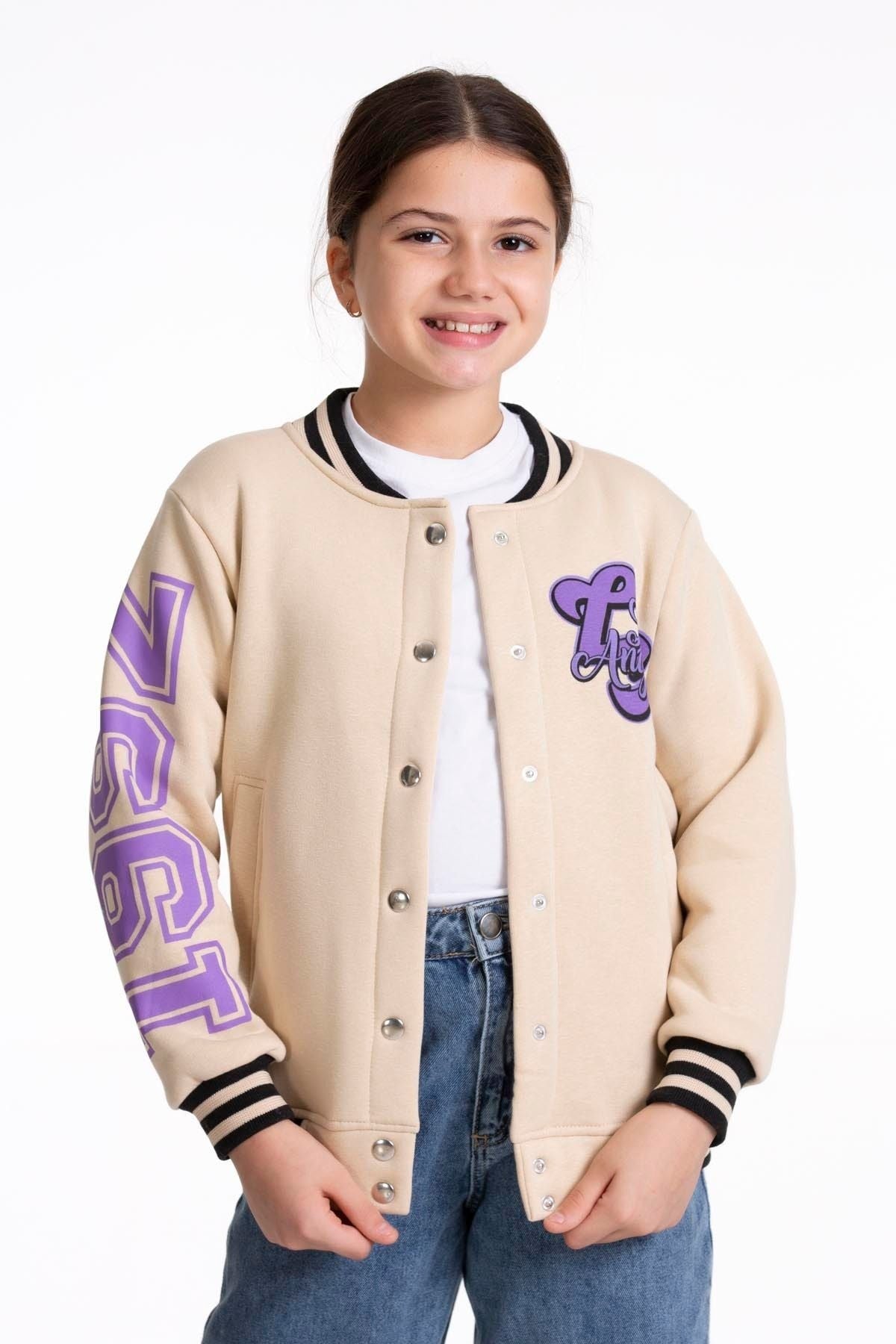 Girl's College California Printed Bomber Jacket AK2511337