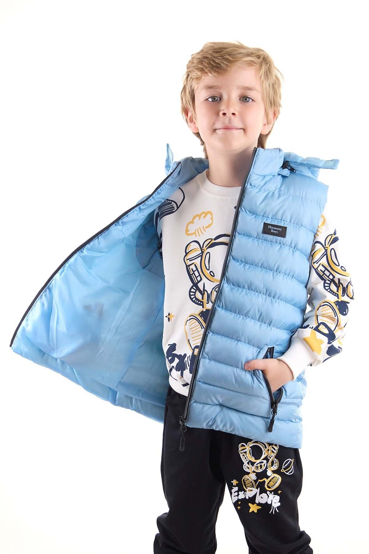 Boy's Fashion Trend Hooded Inflatable Vest Ak215051