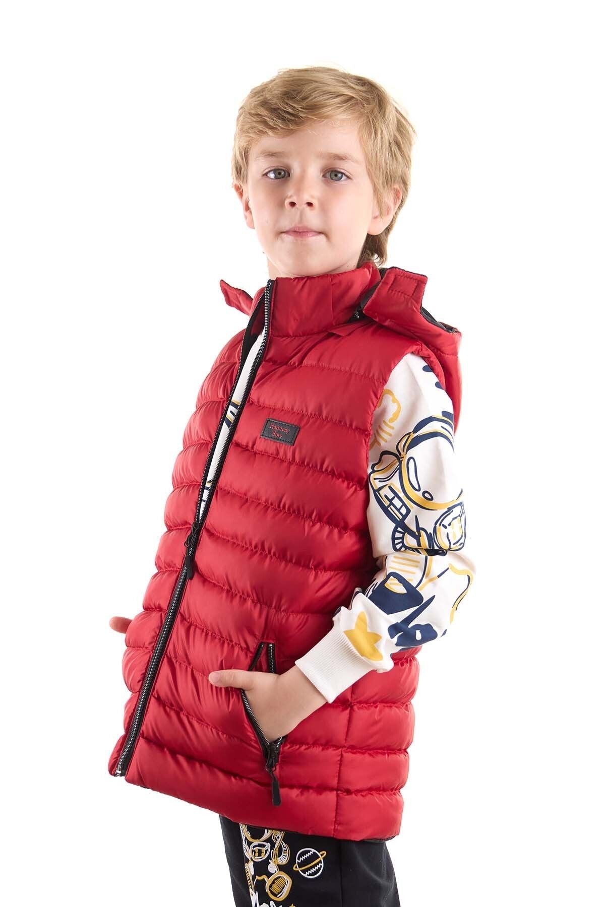 Boy's Fashion Trend Hooded Inflatable Vest Ak215051