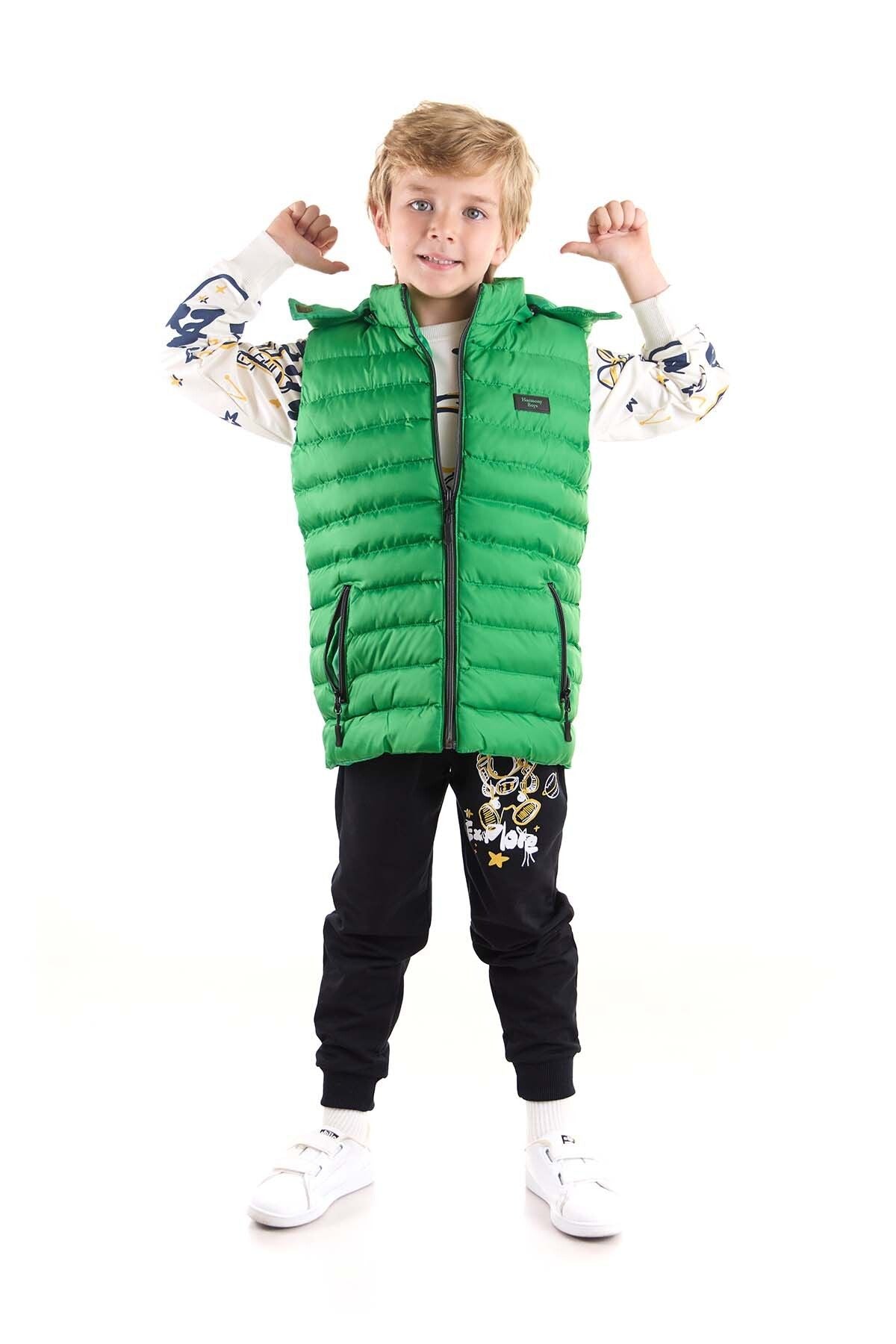 Boy's Fashion Trend Hooded Inflatable Vest Ak215051