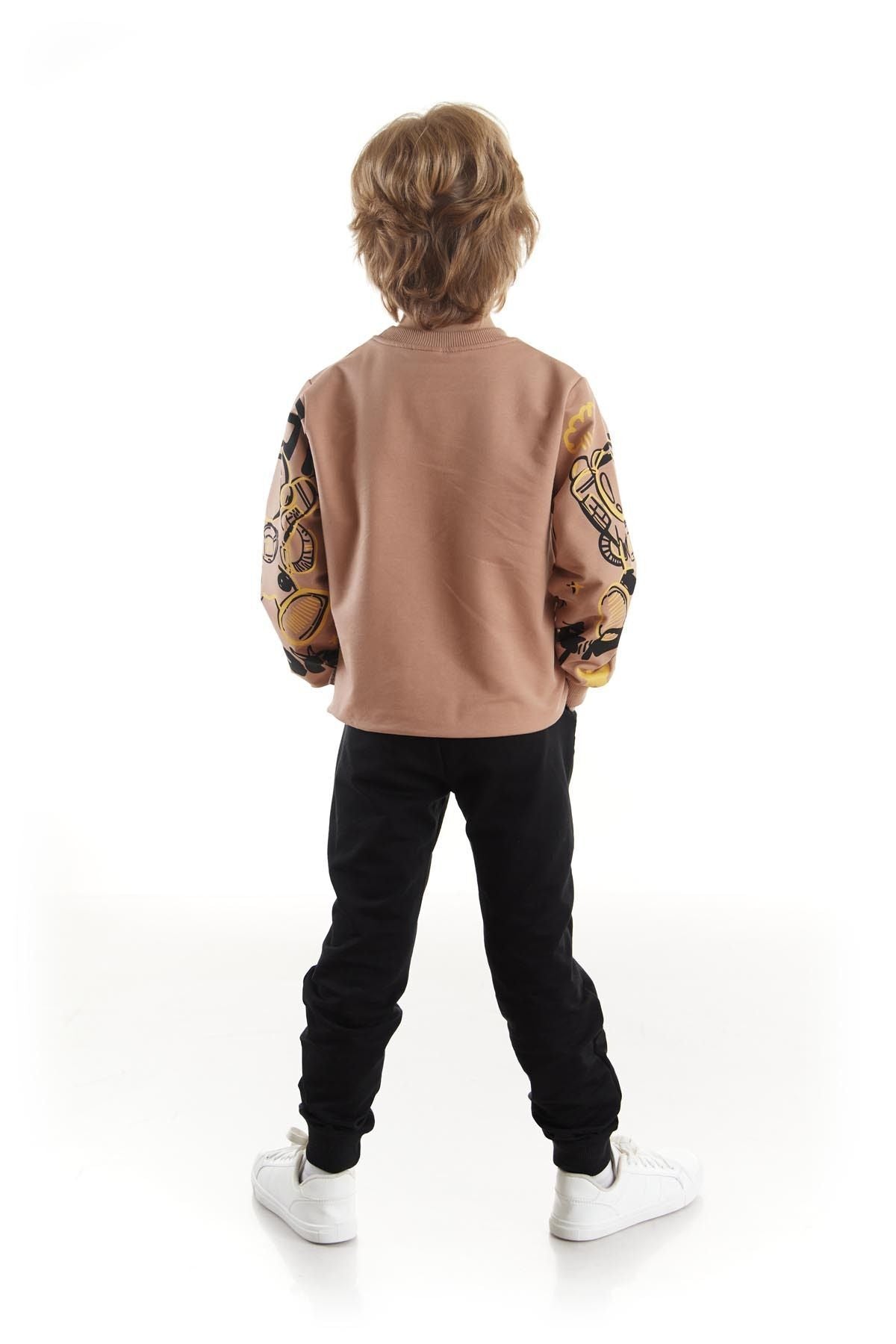 Kids Boys Tracksuit Suit Astronaut Printed Bottom Top Double Set Cotton Seasonal Ak2507